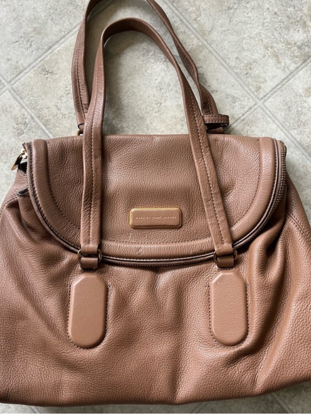Marc by Marc Jacobs Brown Pebbled Leather Shoulder Bag